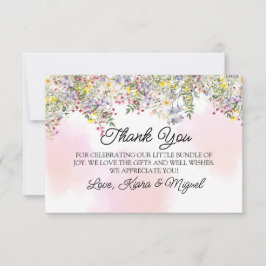 Wildblume Babydusche Flat Danke Karte