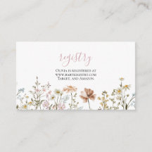 Wildblume Babydusche Geschenkgutscheine Eintrittsw
