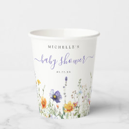 Wildblume Babydusche Pappbecher