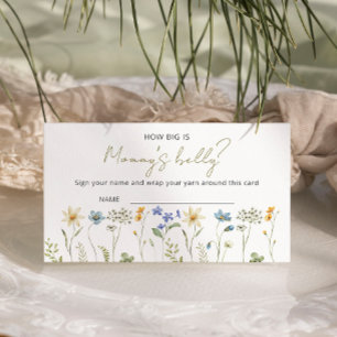 Wildblume Babydusche Wie groß ist Mama's Bauch? Begleitkarte