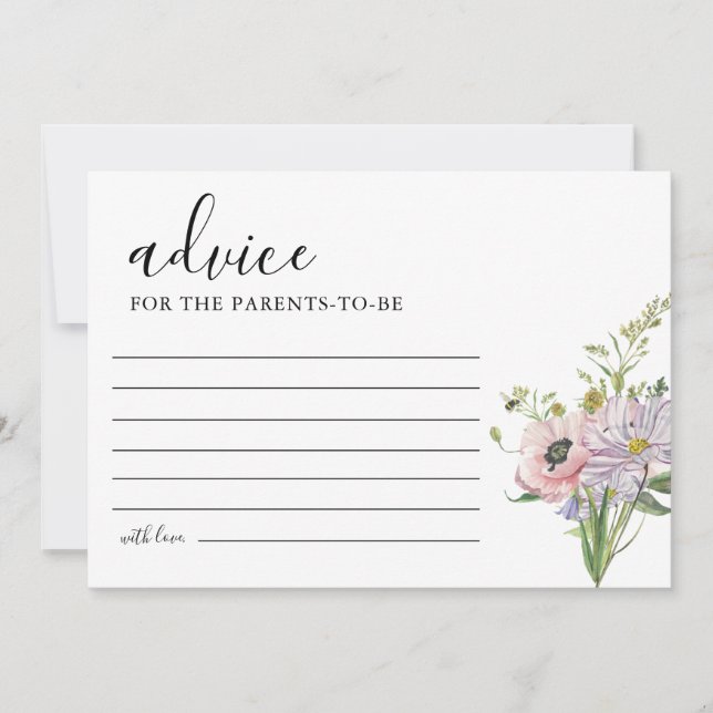 Wildblume Babyduschratenkarte Einladung (Vorderseite)