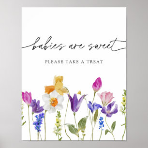 Wildblume Babys sind süß Bitte nehmen Sie eine Lec Poster
