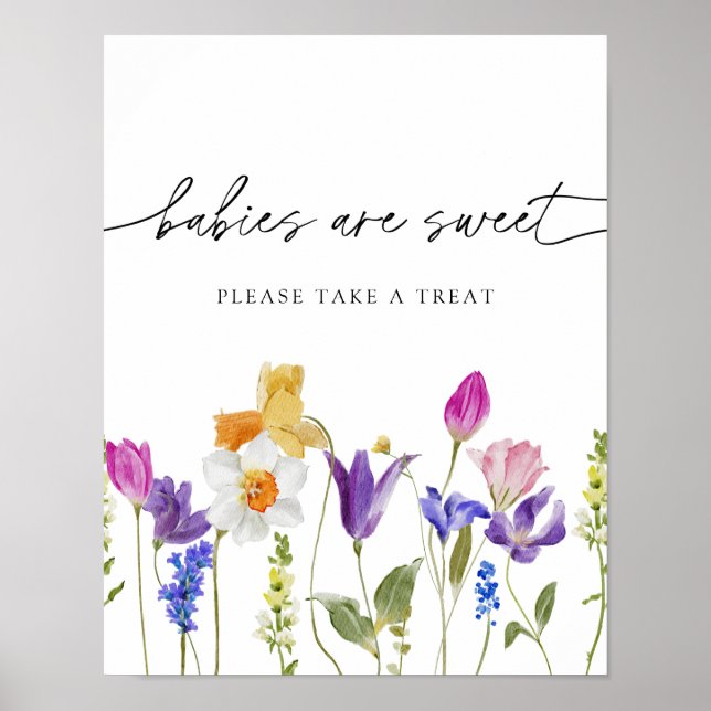 Wildblume Babys sind süß Bitte nehmen Sie eine Lec Poster (Vorne)