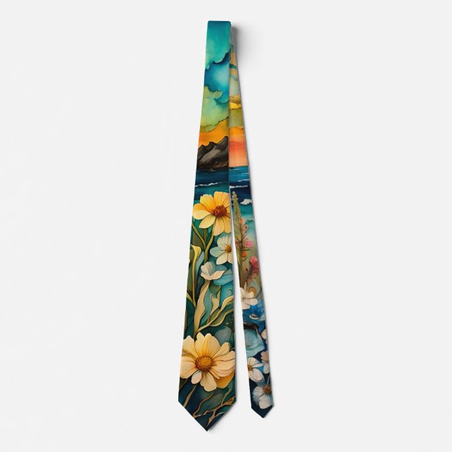 Wildblume Beach Garden Krawatte (Vorderseite)