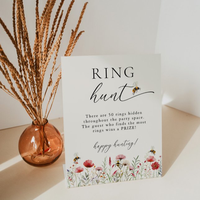 Wildblume bedeutet Ringjagd Brautparty Sockelschild (Von Creator hochgeladen)