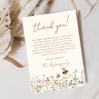 Wildblume Bee Baby Dusche Danke Karte