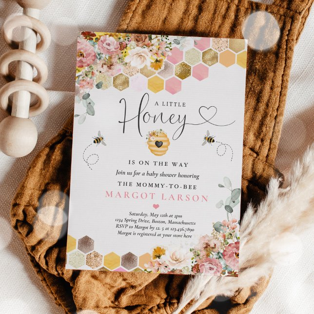 Wildblume Bee Baby Dusche Kleiner Honig auf dem We Einladung (Von Creator hochgeladen)