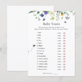 Wildblume Bee Baby Tracks Duschspielkarte Einladung