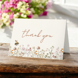 Wildblume Bee Brautparty Danke Karte
