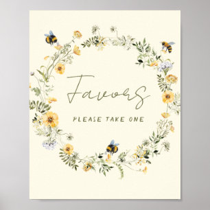 Wildblume Bee Brautparty Favoriten Signierung Poster