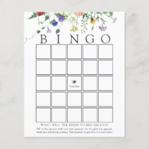 Wildblume Bee Bridal Bingo Game Card