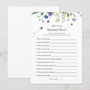 Wildblume Bee, die Mama Best Duwer Game kennt Einladung