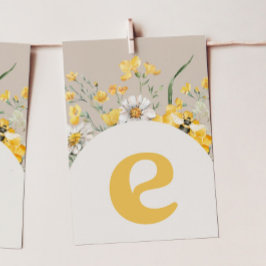 Wildblume Bee "E" Hochstuhlbanner-Karte Einladung