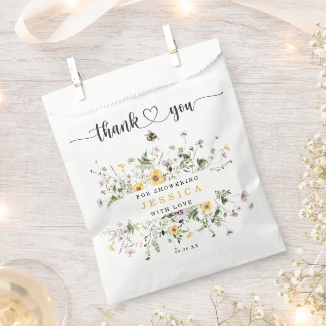 Wildblume Bee Rustic Baby Shower Gevor Bag Geschenktütchen (Ausgeschnitten)