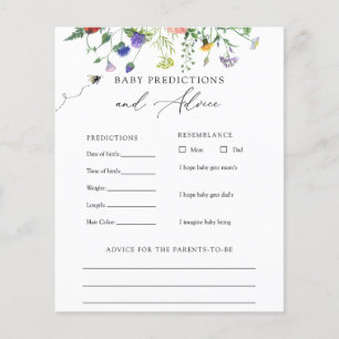 Wildblume Bees Baby Advice and Predictions Card