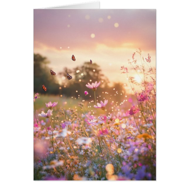 Wildblume Begrüßung Notecard Blank Inside (Vorne)