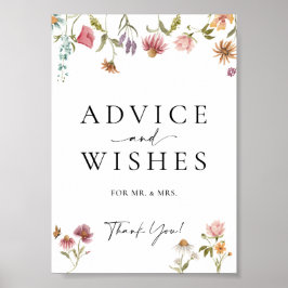 Wildblume Beratung und Wünsche Hochzeitszeichen Poster
