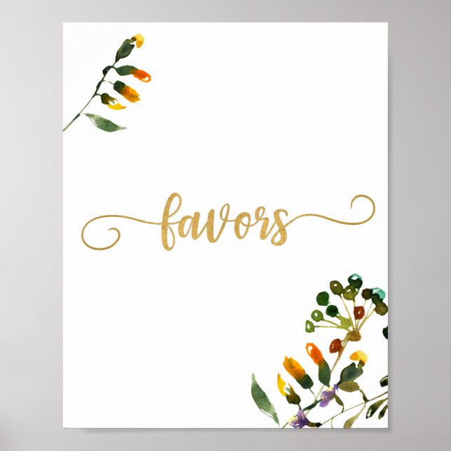 Wildblume bevorzugt Zeichen Poster (Vorne)