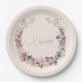 Wildblume Birthday Elegant Pappteller