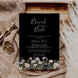 Wildblume Black Brunch mit Brautdusche Einladung
