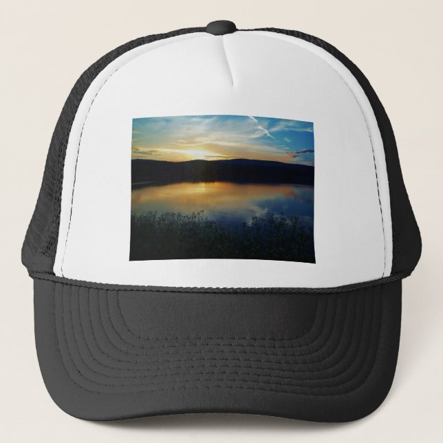 Wildblume, Blauer Sonnenuntergang Truckerkappe (Vorderseite)