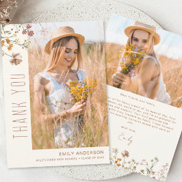 Wildblume Bloom Abschluss Foto Vielen Dank Einladung