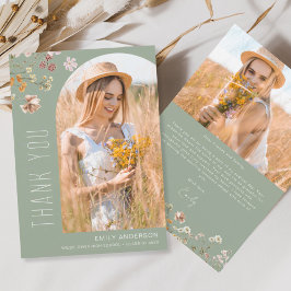 Wildblume Bloom Abschluss Foto Vielen Dank Einladung