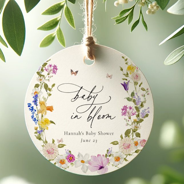 Wildblume Bloom Baby Dusche Geschenkanhänger (Von Creator hochgeladen)