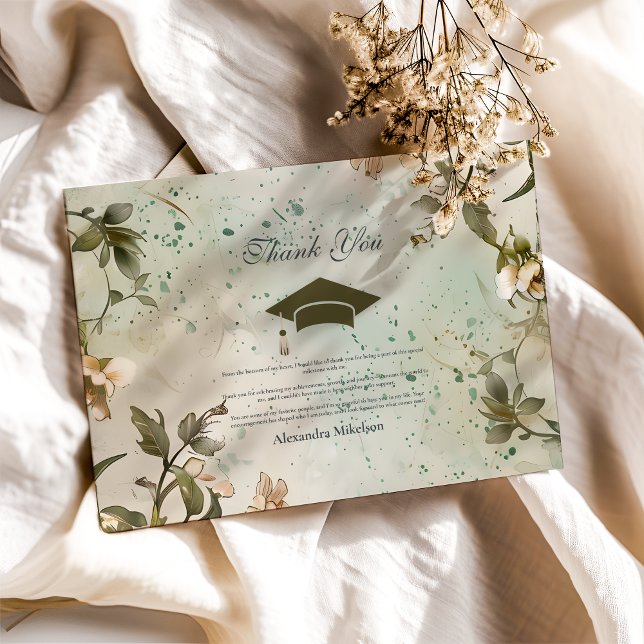 Wildblume Bloom Graduation Party Dankeskarte (Von Creator hochgeladen)