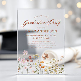 Wildblume Bloom Graduation Party Foto Acryleinladungen