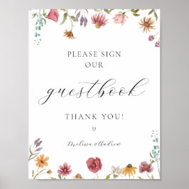 Wildblume Bloom Unterschreiben Sie unser Gästebuch