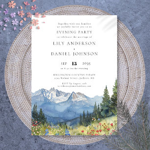 Wildblume Bloral Wedding Abend Party Einladung