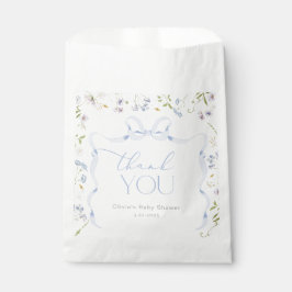 Wildblume Blue Bow Frame Baby Dusche Danke Geschenktütchen