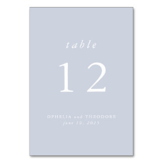Wildblume Blue Watercolor Elegantes Hochzeitsslima Tischnummer