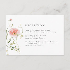 Wildblume Blue Watercolor Hochzeitsempfang Begleitkarte