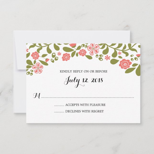 Wildblume blüht | HochzeitsrSVP RSVP Karte (Vorderseite)