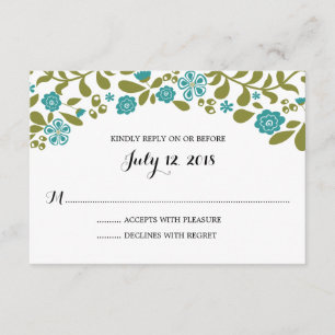 Wildblume blüht   Wedding UAWG RSVP Karte