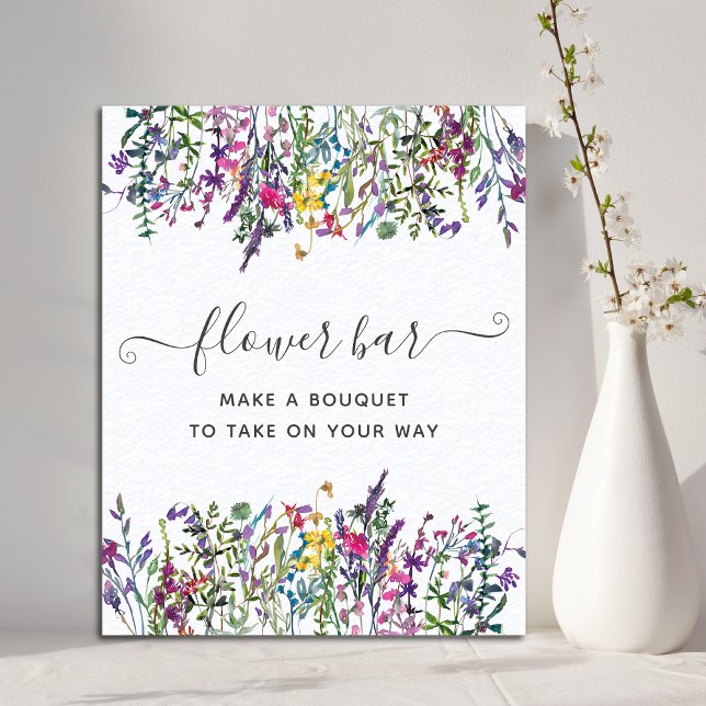 Wildblume Blume Bar Brautparty Poster (Von Creator hochgeladen)