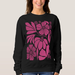 Wildblume Blume Schwarzes botanisches Neutrales Sc Sweatshirt