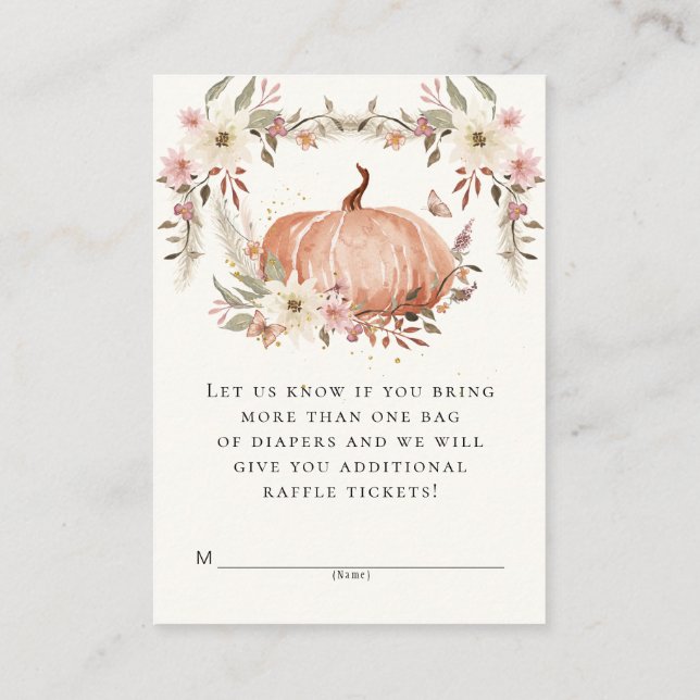 Wildblume Blume Wasserfarben Windeln Windeln Begleitkarte (Rückseite)