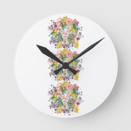 Wildblume Blumenakzent Art Inspiriert Runde Wanduhr