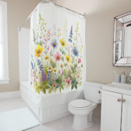 Wildblume Blumenbadewanne Duschvorhang