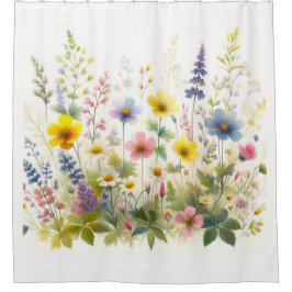 Wildblume Blumenbadewanne Duschvorhang