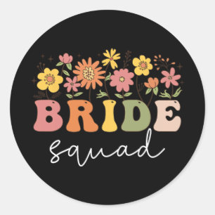 Wildblume Blumenbride Wedding Bachelorette Runder Aufkleber