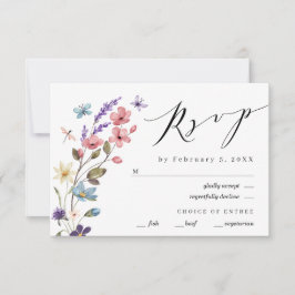 Wildblume Blumenfrühlingshochzeit RSVP Karte