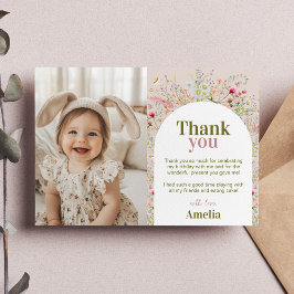 Wildblume Blumengarten Girl Birthday Foto Dankeskarte