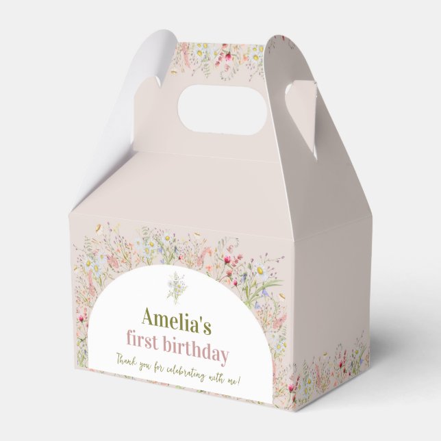 Wildblume Blumengarten Girl Birthday Gefallen Scha Geschenkschachtel (Vorderseite)