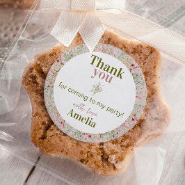 Wildblume Blumengarten Girl Runder Aufkleber