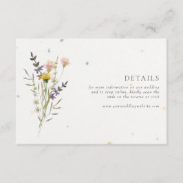 Wildblume Blumengarten QR-Code Hochzeitsdetails Begleitkarte