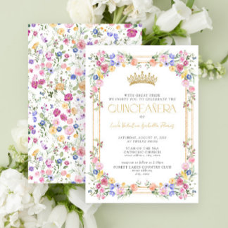 Wildblume Blumengarten Quinceañera Einladung